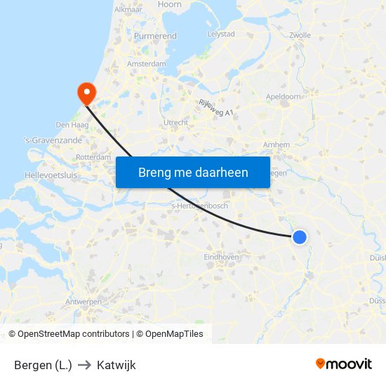 Bergen (L.) to Katwijk map