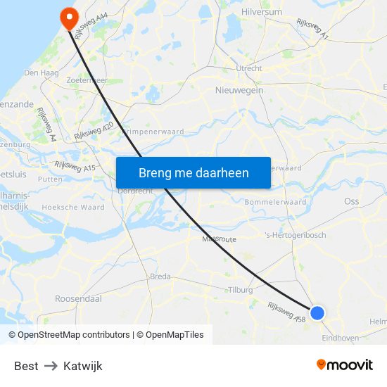 Best to Katwijk map