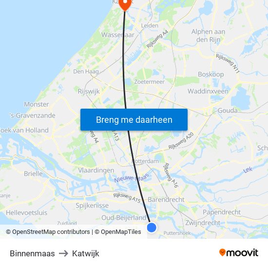 Binnenmaas to Katwijk map