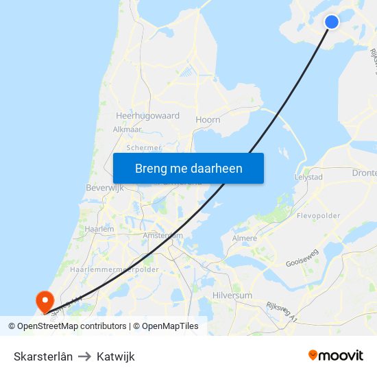 Skarsterlân to Katwijk map