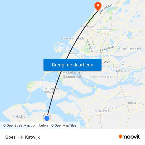 Goes to Katwijk map