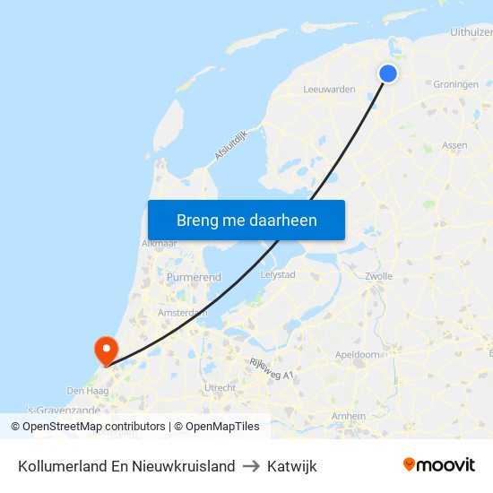 Kollumerland En Nieuwkruisland to Katwijk map