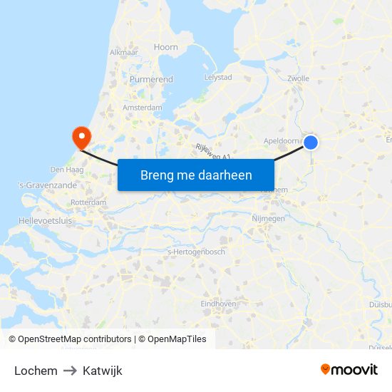 Lochem to Katwijk map
