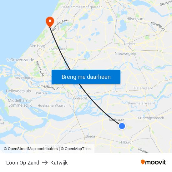 Loon Op Zand to Katwijk map