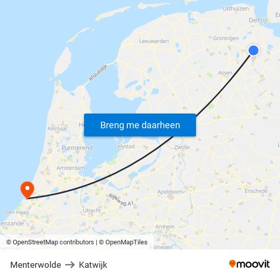Menterwolde to Katwijk map