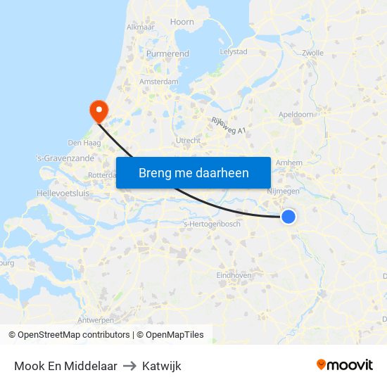 Mook En Middelaar to Katwijk map