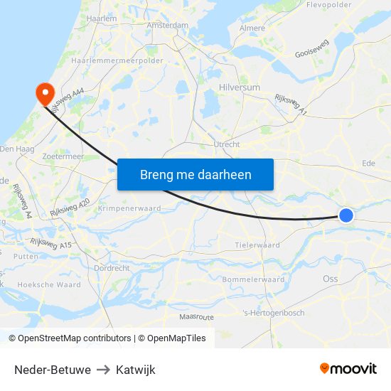 Neder-Betuwe to Katwijk map