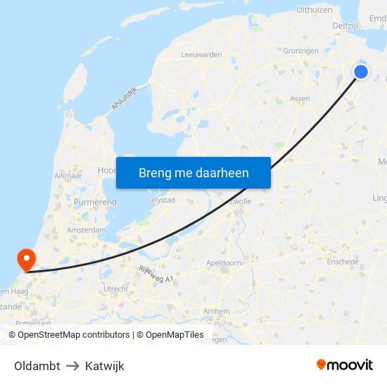 Oldambt to Katwijk map
