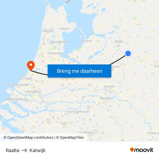 Raalte to Katwijk map