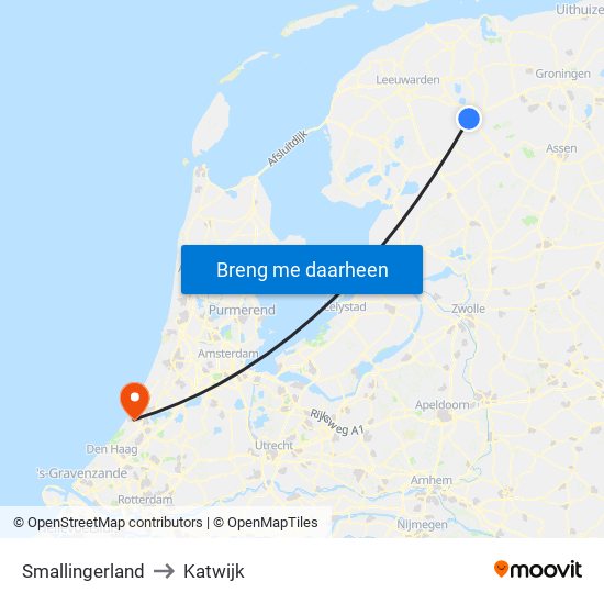 Smallingerland to Katwijk map