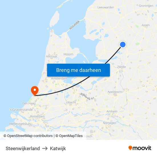 Steenwijkerland to Katwijk map