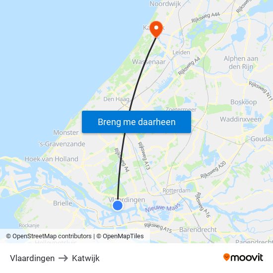 Vlaardingen to Katwijk map