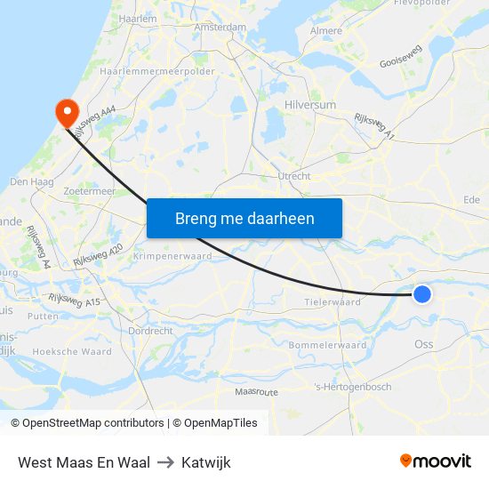 West Maas En Waal to Katwijk map