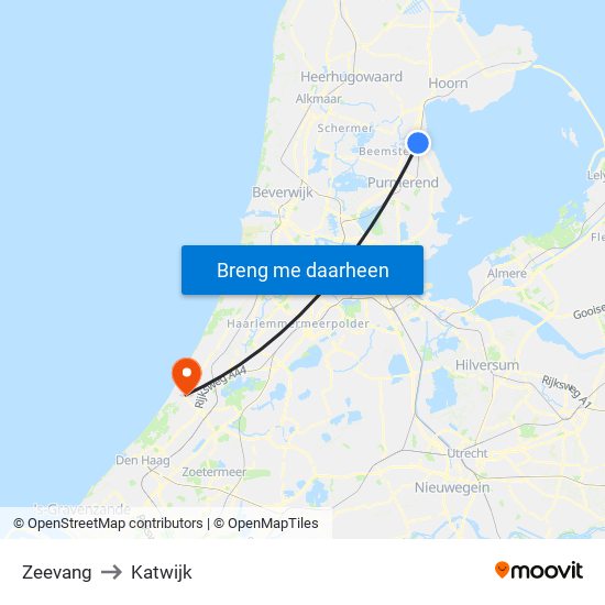 Zeevang to Katwijk map