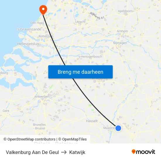 Valkenburg Aan De Geul to Katwijk map
