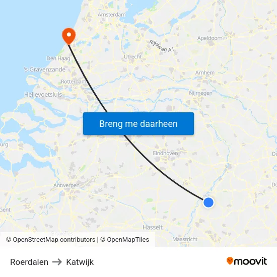 Roerdalen to Katwijk map