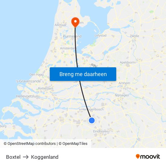 Boxtel to Koggenland map