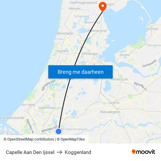 Capelle Aan Den Ijssel to Koggenland map