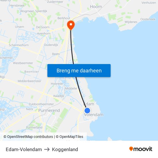 Edam-Volendam to Koggenland map