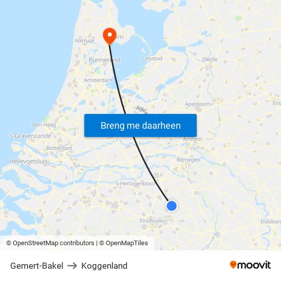 Gemert-Bakel to Koggenland map