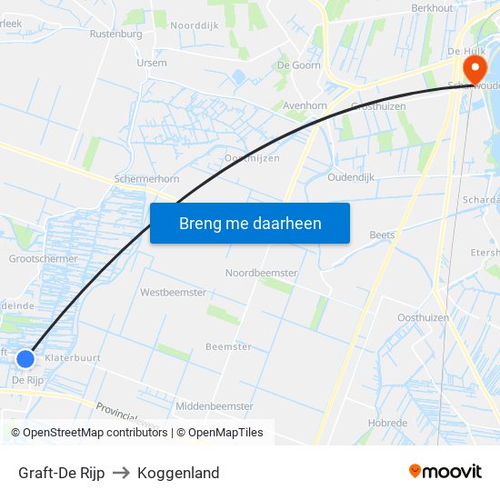 Graft-De Rijp to Koggenland map