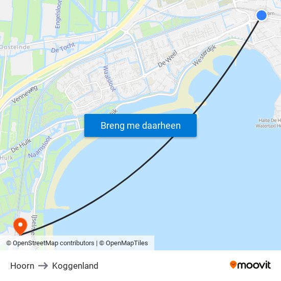 Hoorn to Koggenland map