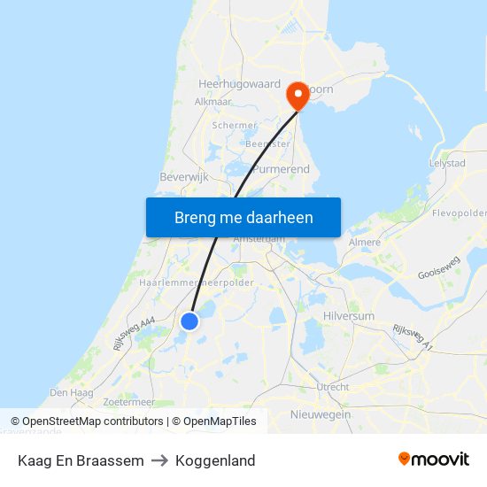 Kaag En Braassem to Koggenland map