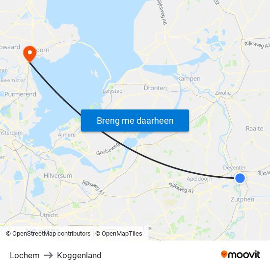 Lochem to Koggenland map