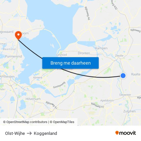 Olst-Wijhe to Koggenland map