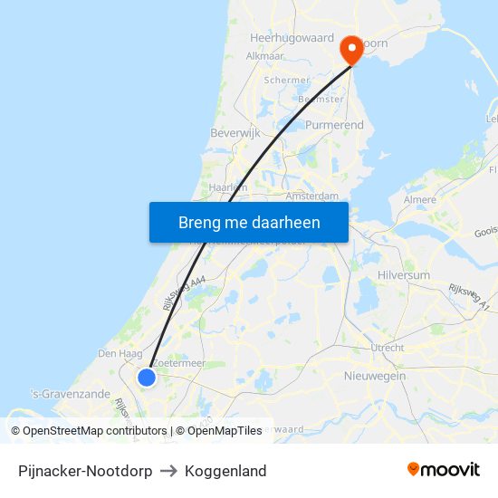 Pijnacker-Nootdorp to Koggenland map