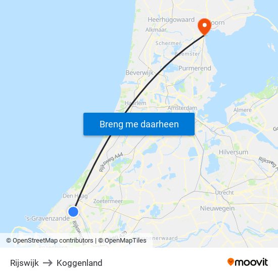 Rijswijk to Koggenland map