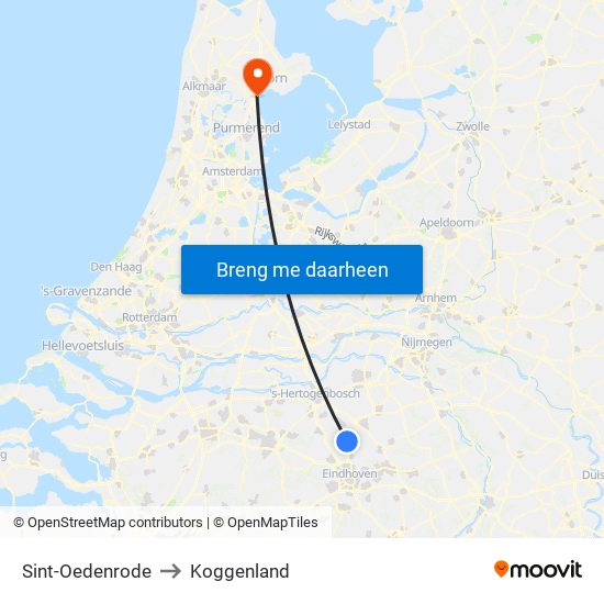 Sint-Oedenrode to Koggenland map