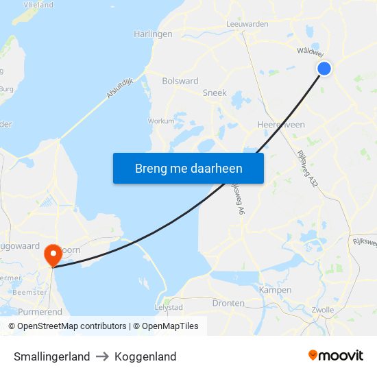 Smallingerland to Koggenland map