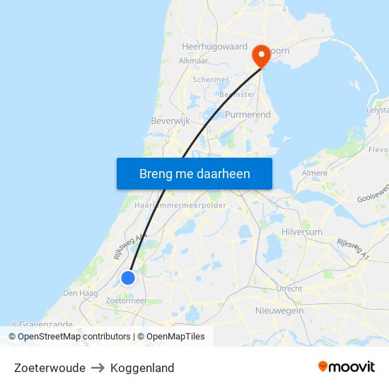 Zoeterwoude to Koggenland map