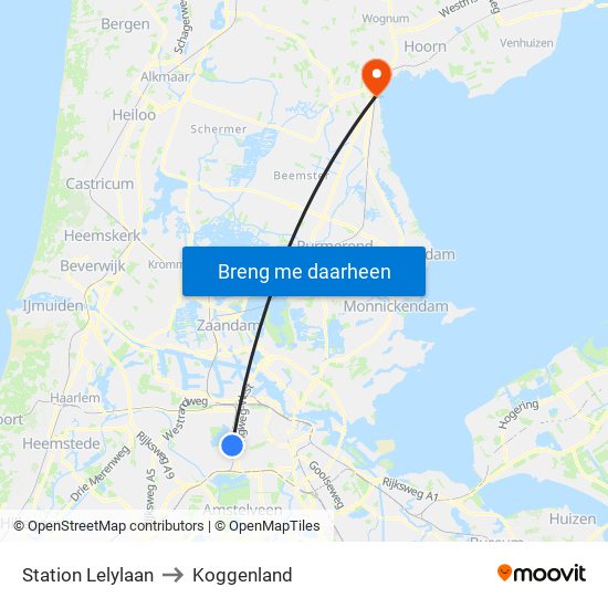 Station Lelylaan to Koggenland map