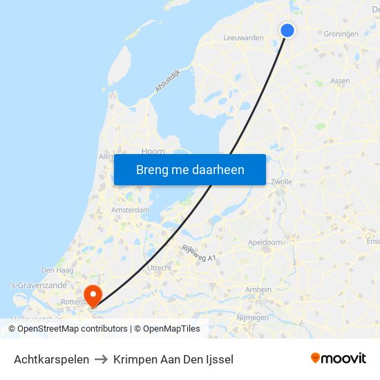 Achtkarspelen to Krimpen Aan Den Ijssel map