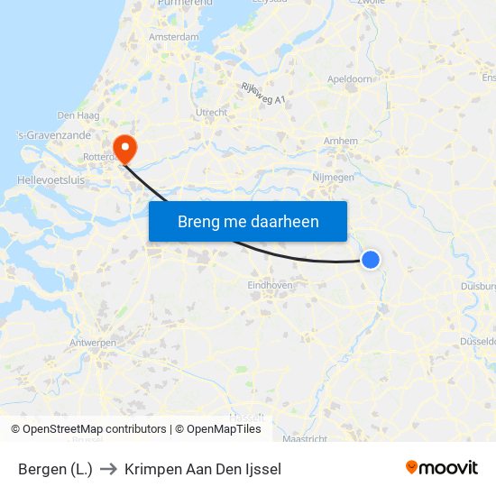 Bergen (L.) to Krimpen Aan Den Ijssel map