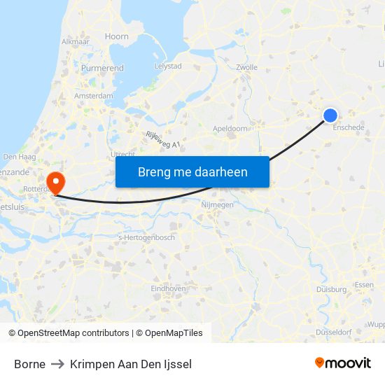 Borne to Krimpen Aan Den Ijssel map