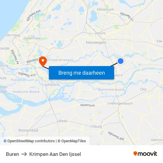 Buren to Krimpen Aan Den Ijssel map