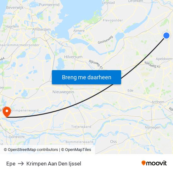 Epe to Krimpen Aan Den Ijssel map