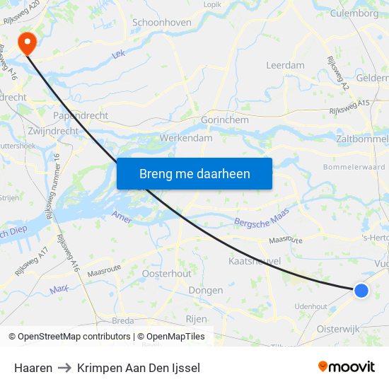 Haaren to Krimpen Aan Den Ijssel map