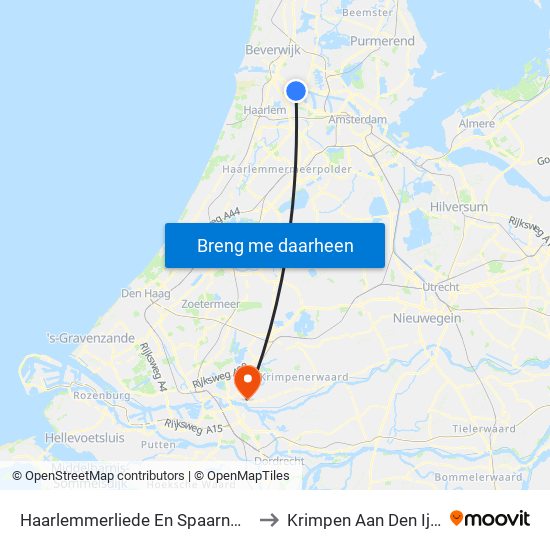 Haarlemmerliede En Spaarnwoude to Krimpen Aan Den Ijssel map