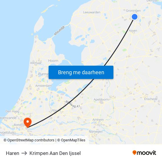 Haren to Krimpen Aan Den Ijssel map