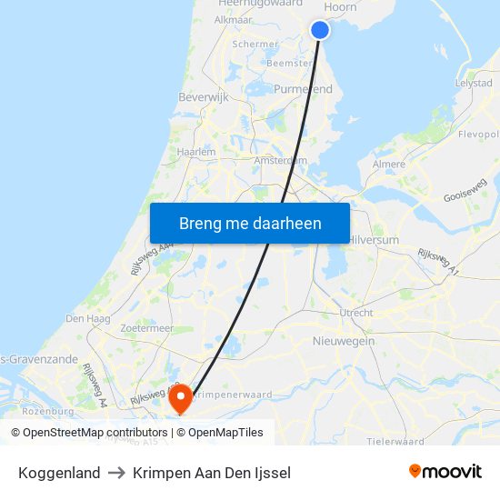 Koggenland to Krimpen Aan Den Ijssel map