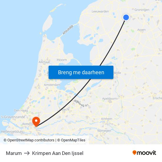 Marum to Krimpen Aan Den Ijssel map