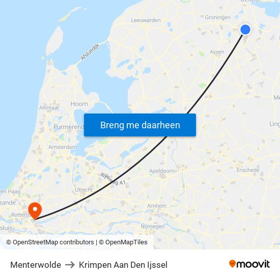 Menterwolde to Krimpen Aan Den Ijssel map