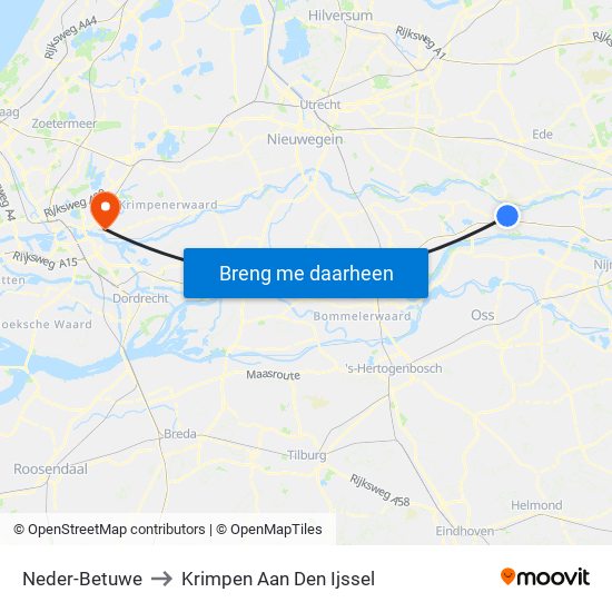 Neder-Betuwe to Krimpen Aan Den Ijssel map