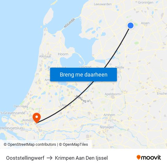 Ooststellingwerf to Krimpen Aan Den Ijssel map