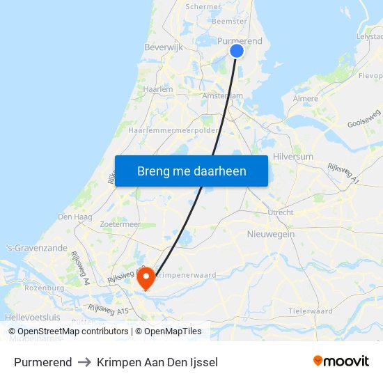 Purmerend to Krimpen Aan Den Ijssel map