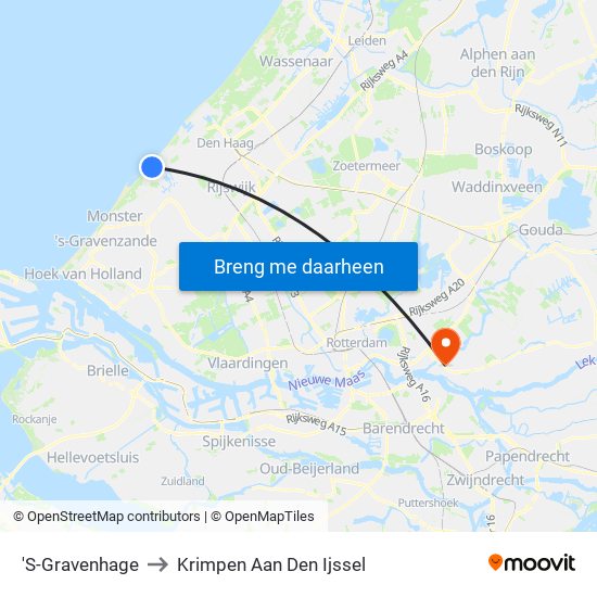 'S-Gravenhage to Krimpen Aan Den Ijssel map